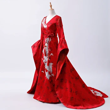 pāvs luksusa cororation cosplay kleita gara kleita siss princese Viduslaiku, Renesanses Kleita karaliene Cosplay Viktorijas Belle bumbu